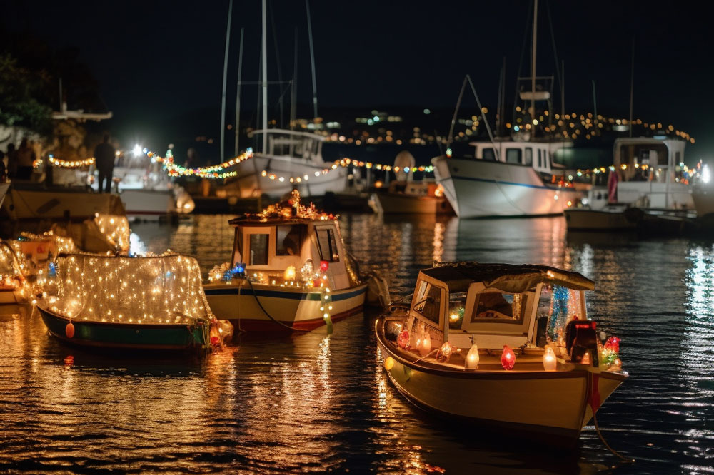 Lampionfahrt auf dem Wasser